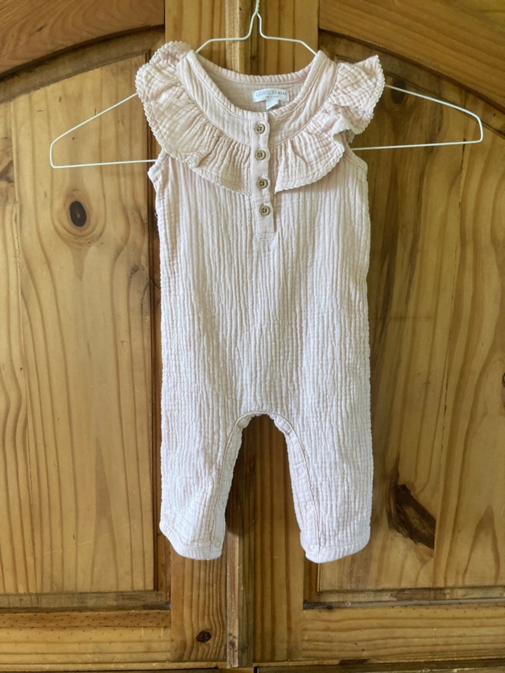 Girls Grayson Mini pink sleeveless romper jumper size 6-9 months